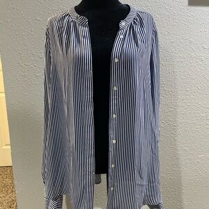 Blue and White Striped Women’s Shirt